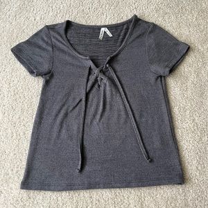 Mudd Lace Up Super Soft Gray Crop Top